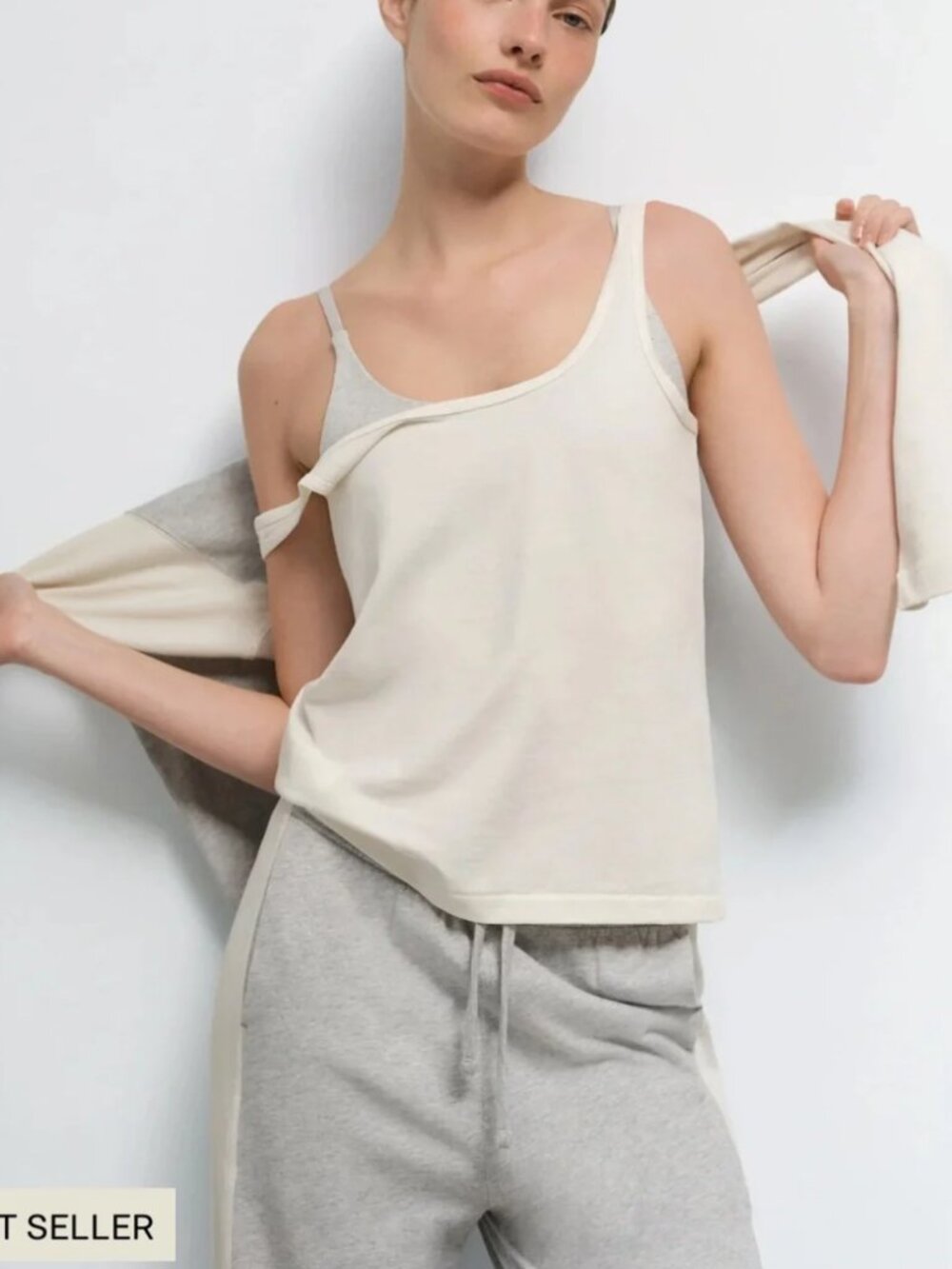 NWT Mate the Label Organic Cotton Layering Tank Bone Size 3X